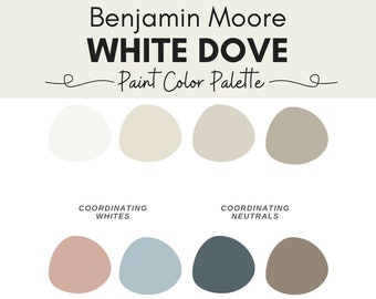 Benjamin Moore White Dove Color Palette with Pastel Colors | White Dove Color Scheme | Coordinating Colors for White Dove | Interior Paint