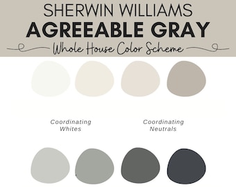 Sherwin Williams Agreeable Gray Color Palette | Agreeable Gray Color Scheme | Coordinating Colors for Agreeable Gray | Interior Paint
