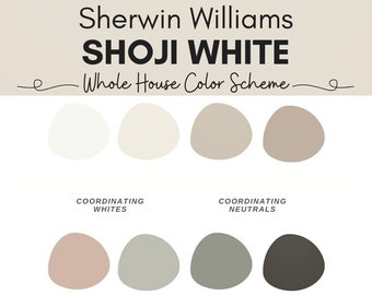 Sherwin Williams Shoji White Color Palette | Shoji White Color Scheme | Coordinating Colors for Shoji White | Interior Paint