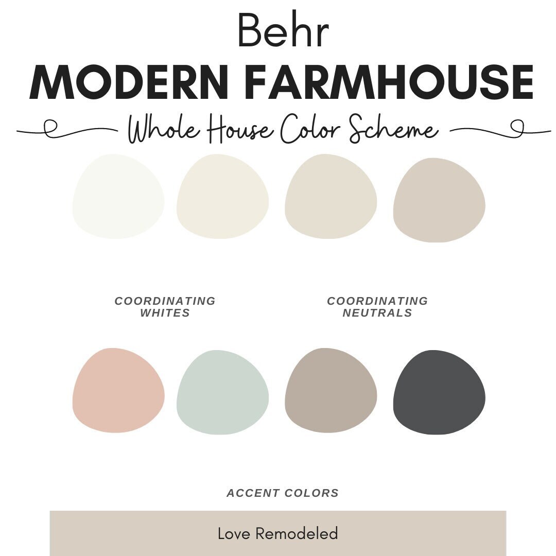 Behr Modern Farmhouse Color Palette Modern Farmhouse Color Scheme