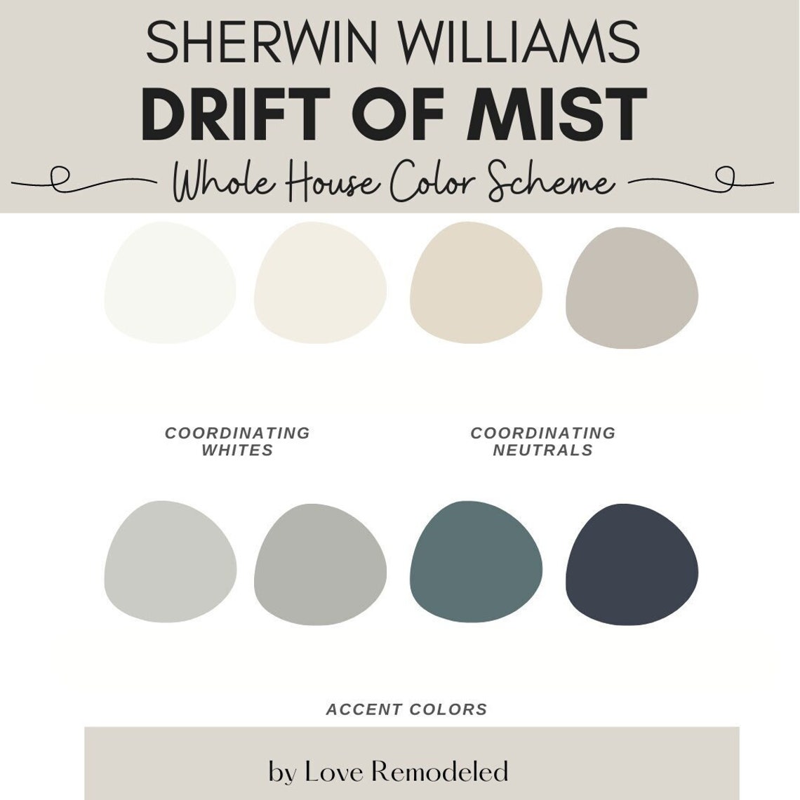 Sherwin Williams Drift of Mist Color Palette | Drift of Mist Color