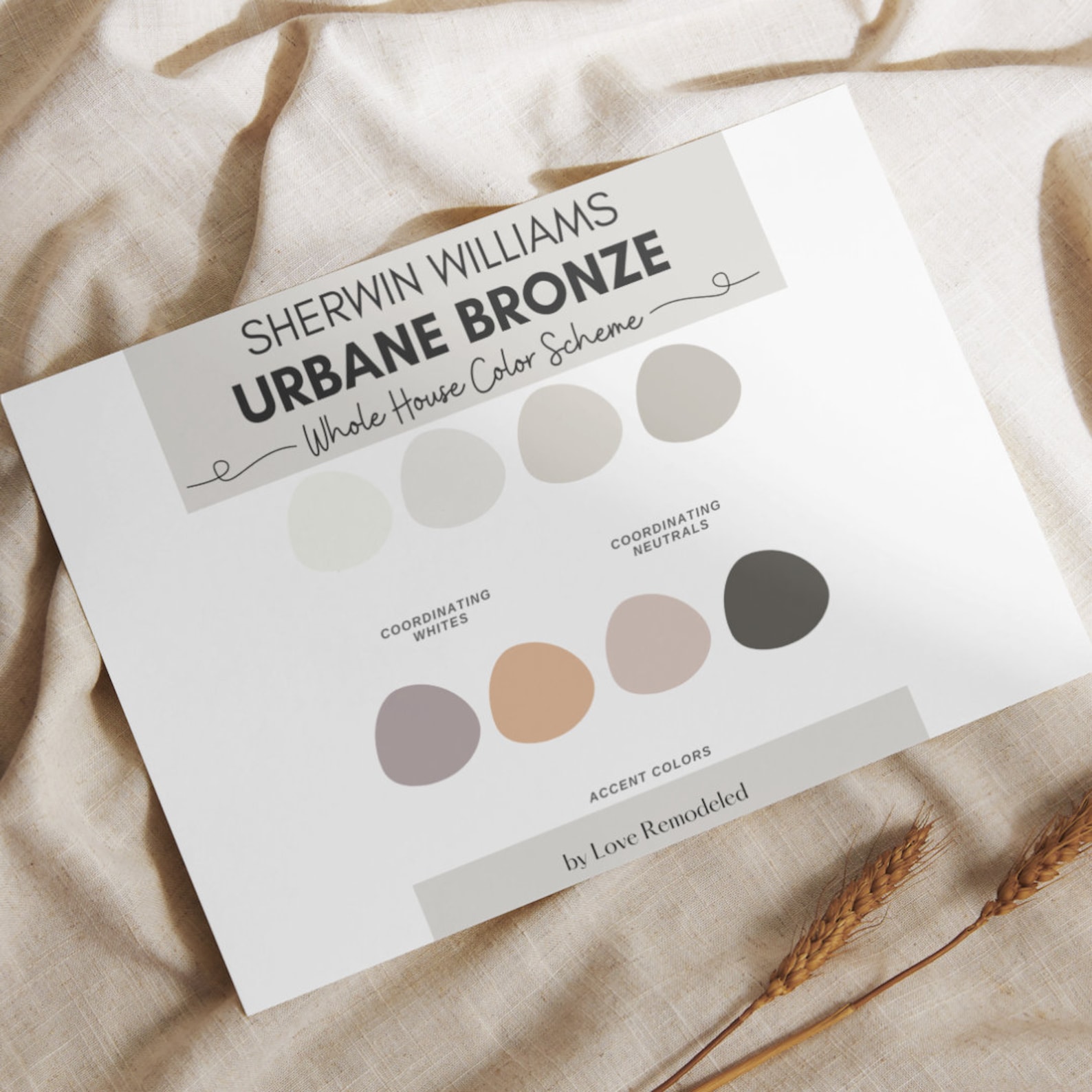 Sherwin Williams Urbane Bronze Color Palette | Urbane Bronze Color ...