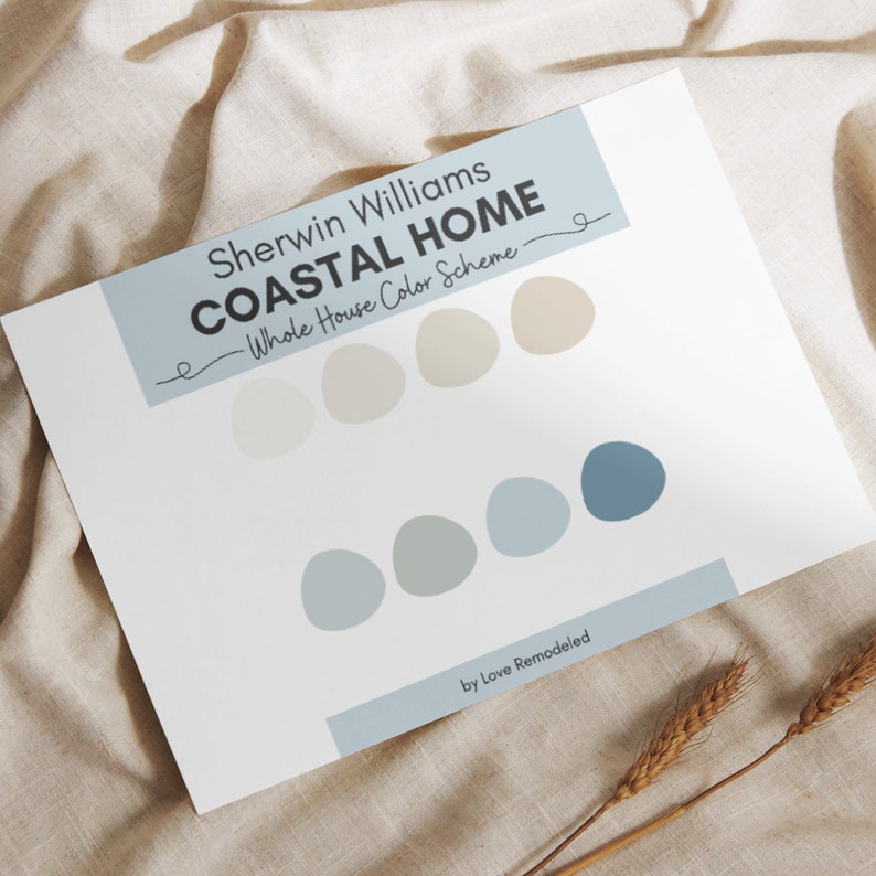 Sherwin Williams Coastal Paint Color Palette: Beach House Scheme ...