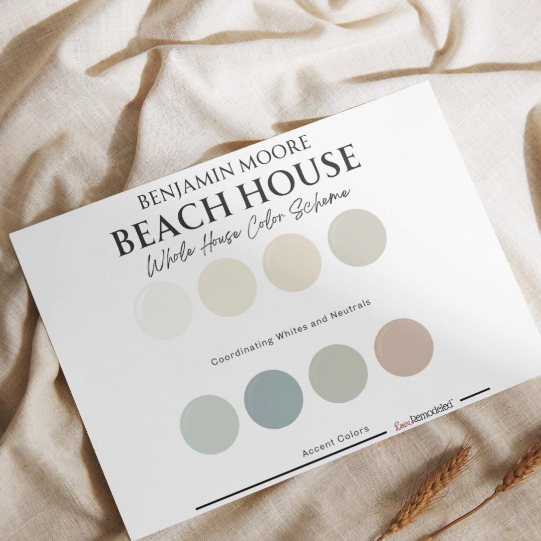 Benjamin Moore Beach Home Paint Color Palette (digital Download) - Etsy