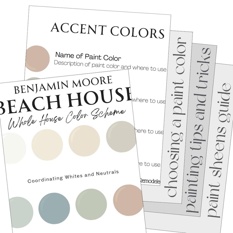Benjamin Moore Beach Home Paint Color Palette (digital Download) - Etsy