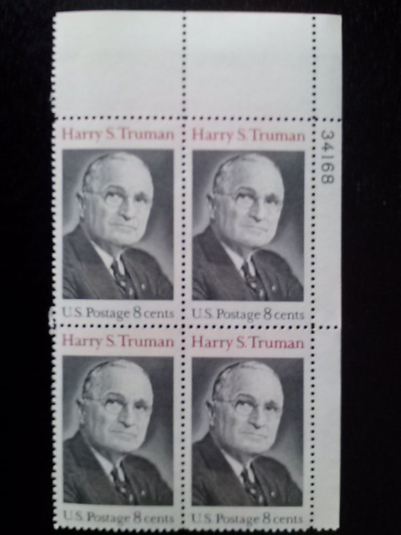 Mint Block of 4 Harry Truman Stamps Etsy