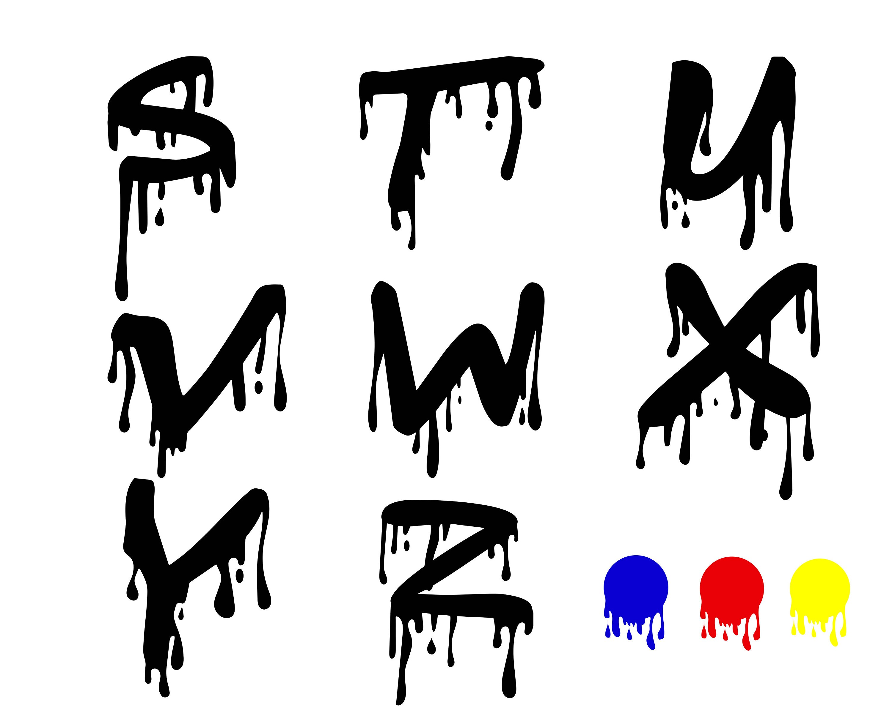 DRIPPING ALPHABET SVG Drip Letters Svg, Drip Font Svg, Dripping Font