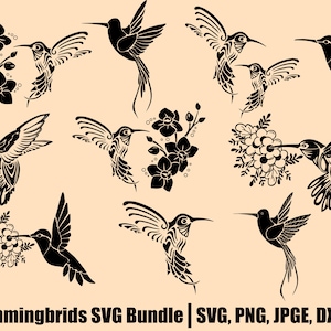 Hummingbird Svg, Hummingbird Clipart, Hummingbird Flowers Svg File, Humming Bird Svg, Hummingbird Vector, Hummingbird Cricut Cut file