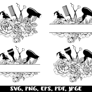 Hairdresser SVG, Hair Stylist SVG, Hair Stylist Monogram Svg, Hairdresser Monogram Svg,Salon Monogram Svg,Salon Svg,Hair Stylist Split Frame