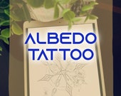Albedo genshin impact tattoo ticket (two versions)