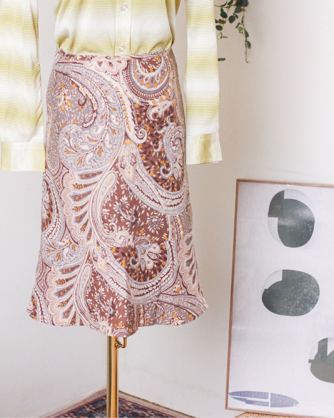 Paisley Print Skirt Etsy