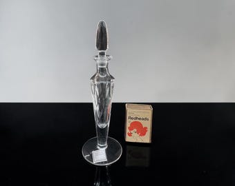 Frasco de perfume de cristal vintage – 17 cm de alto, elemento decorativo para tocador, recipiente para fragancias