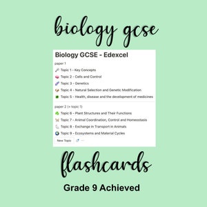 Tarjetas didácticas completas de Notion de Edexcel para Biología Superior GCSE: incluye los 9 temas y las prácticas principales.