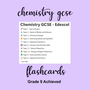 REMPLISSEZ les cartes-éclair du GCSE sur la chimie supérieure Edexcel Notion - Comprend les 9 sujets et les travaux pratiques de base