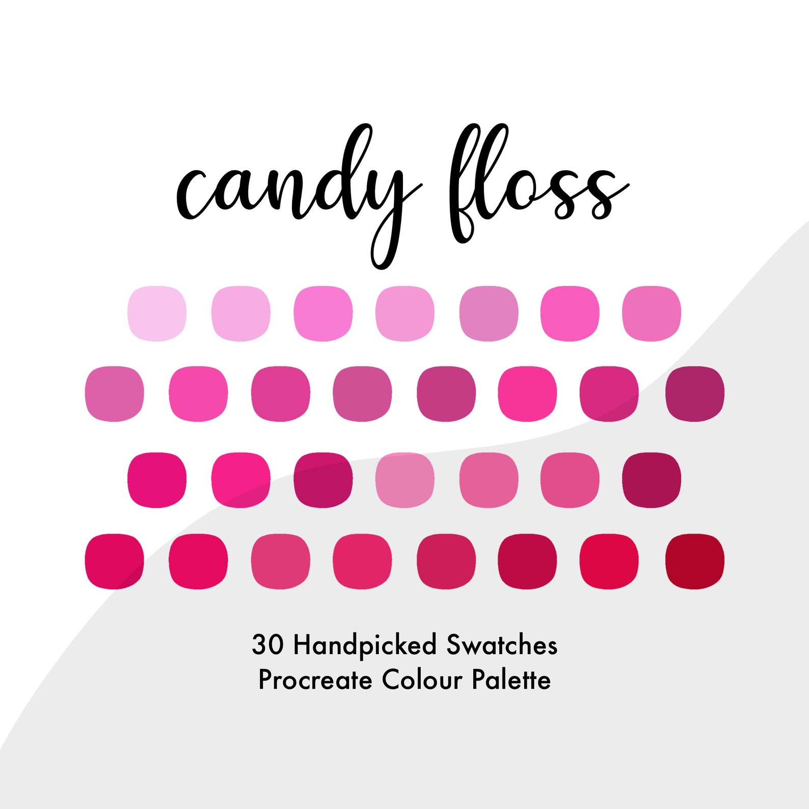 Candy Floss Pink Procreate Color Palettes 30 Digital Colour Etsy