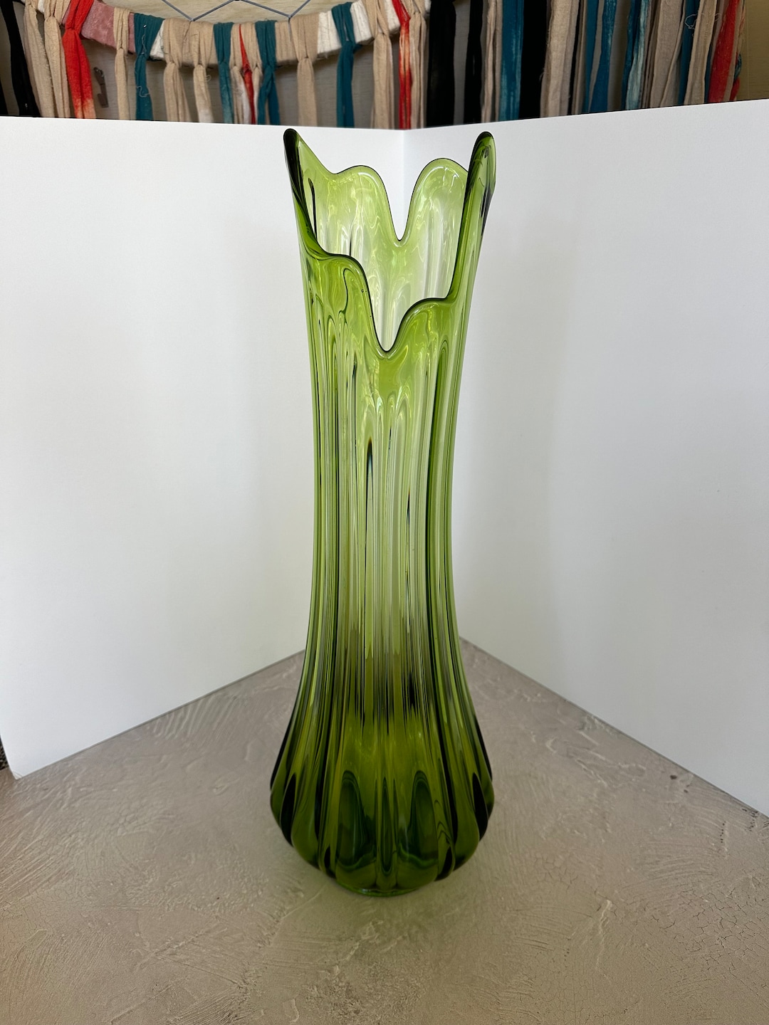 Green LE Smith Swung Vase Etsy