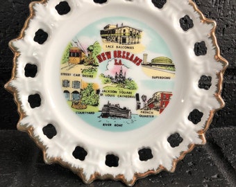 Vintage New Orleans Travel Souvenir Plate