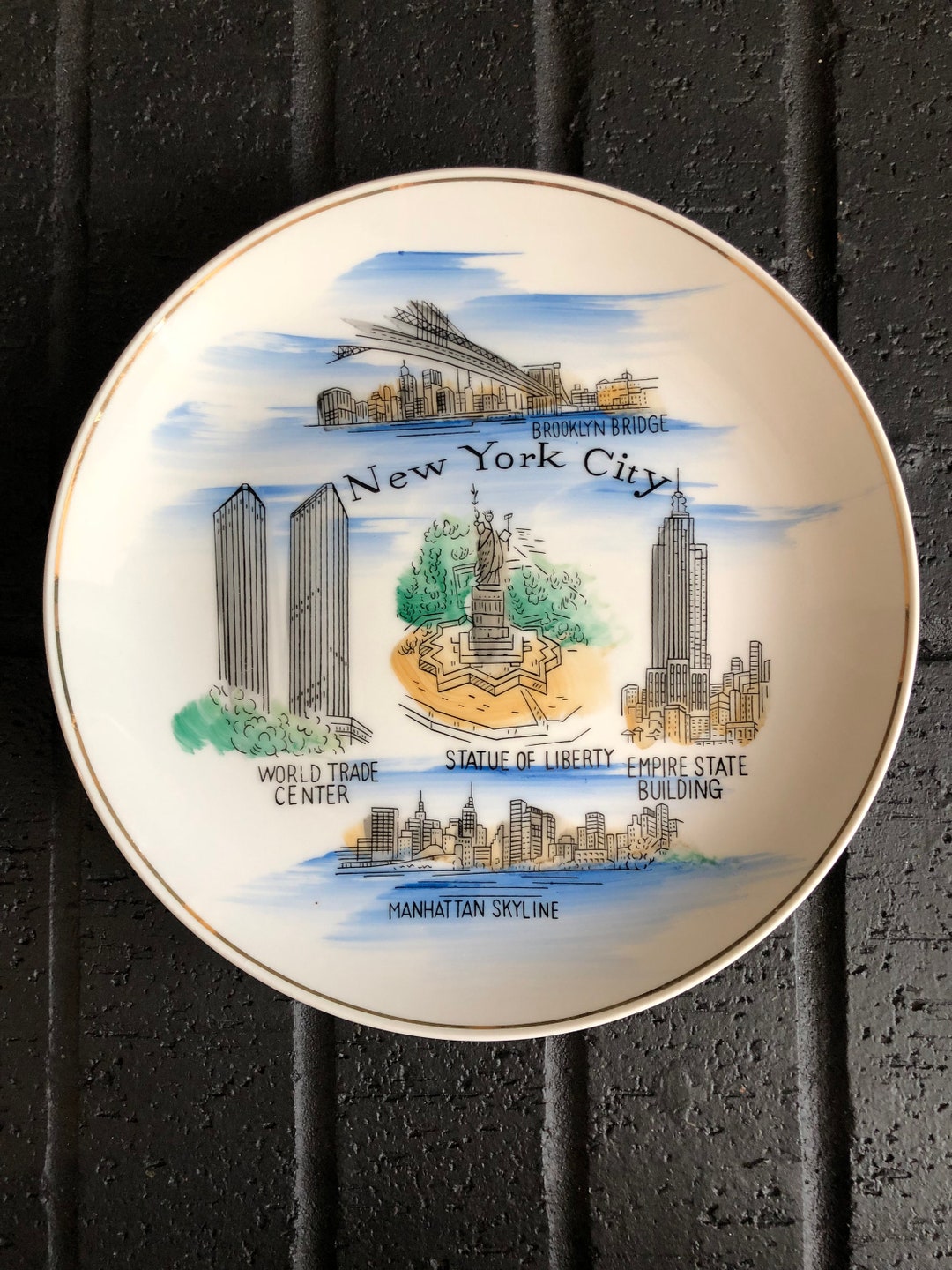 Vintage New York City Souvenir Plate Etsy