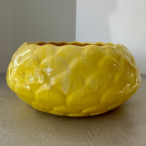 Vintage Judy of California Yellow Planter Bowl