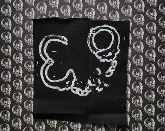 Gebroken handboeien punk stoffen patch