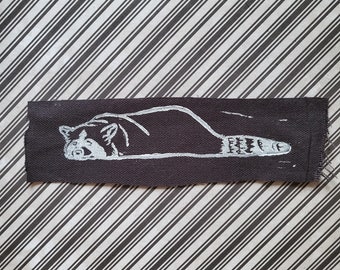 Depression raccoon punk cloth patch