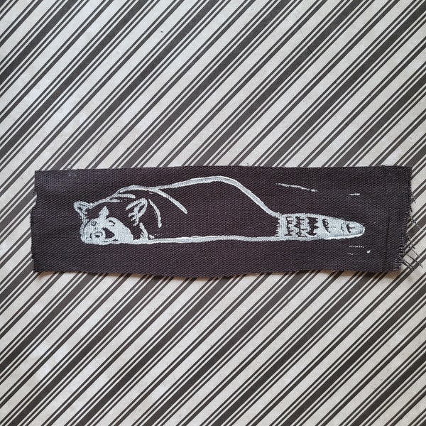 Depression raccoon punk cloth patch