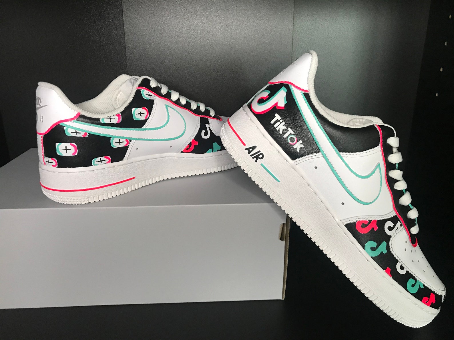 Custom Painted Tik Tok Air Force 1's Etsy