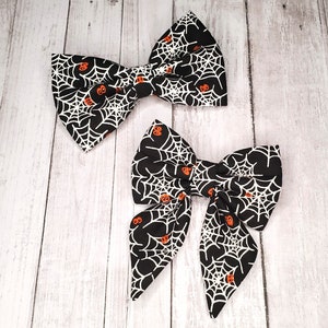 Halloween dog sailor bow or Halloween dog bow tie • Black spider web dog collar bow or bow tie • Halloween pet collar accessories