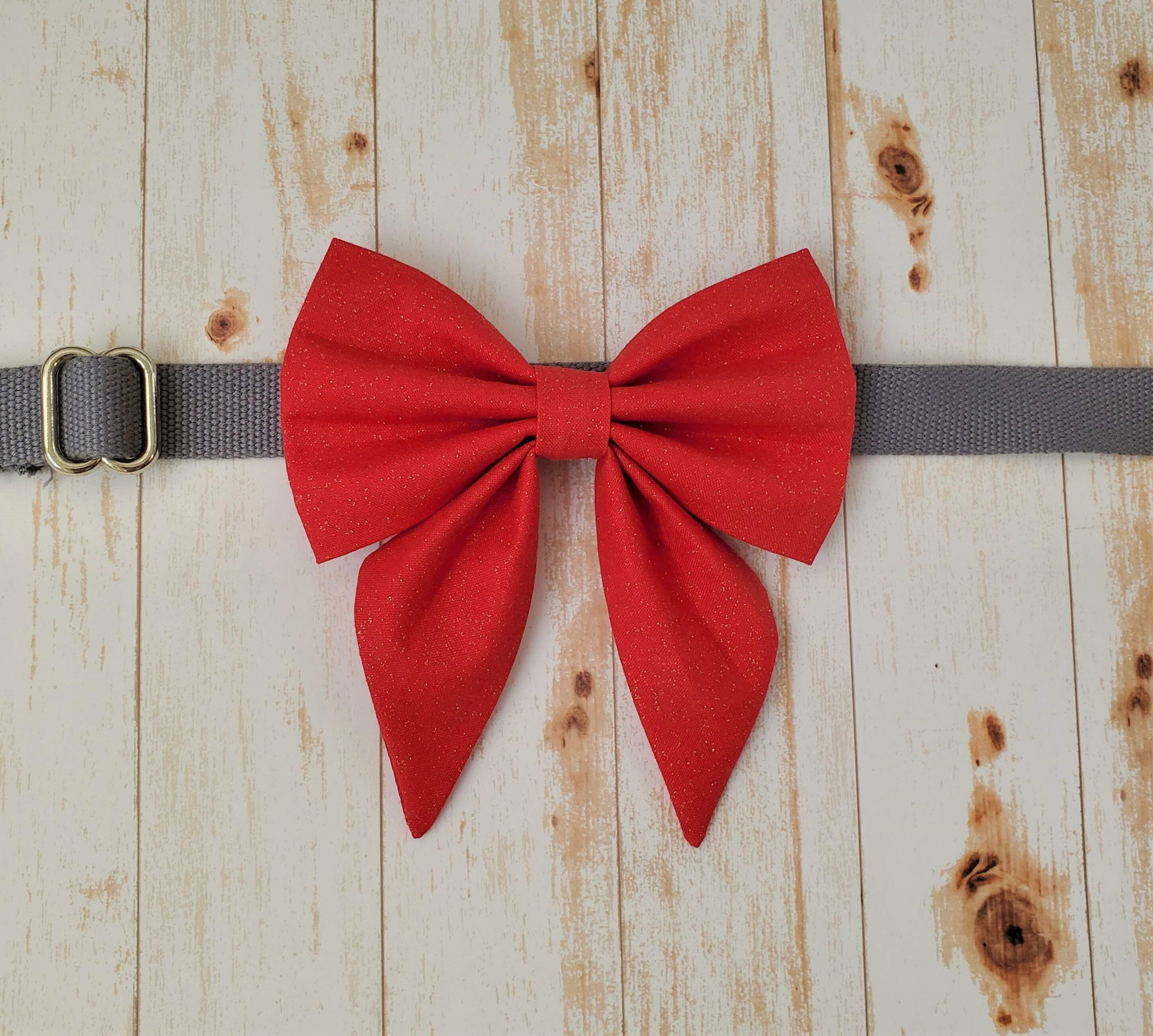 Red Sparkle Sailor Bow for Dog Collar Christmas Dog Sailor Etsy