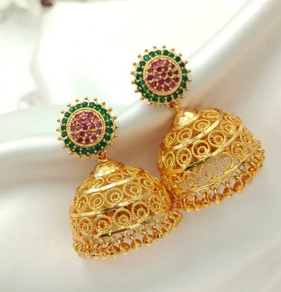 Ad stone jhumka earrings deals
