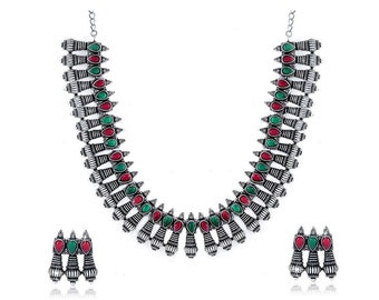 Statement Choker Choker Set mit Ohrsteckern | Traditioneller Indischer Schmuck