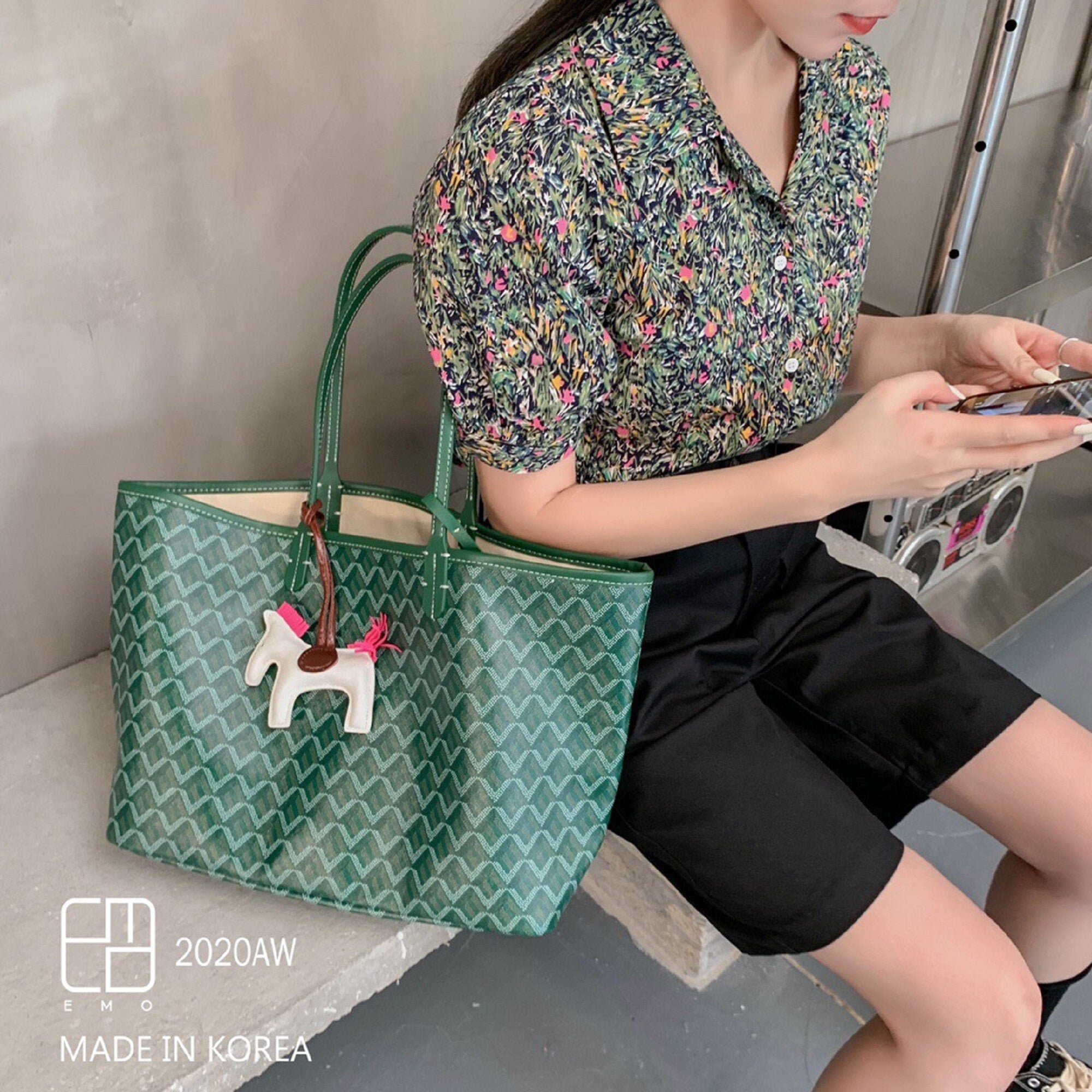 EMO Large Tote Bag Humor Hot Trendy Korean Fashion Shoulder Bag - Cla…