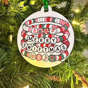 Merry Swiftmas Ornament, swiftie ornament, ornament for t swift lovers, eras tour ornament, christmas swiftie ornament, gift for the swiftie