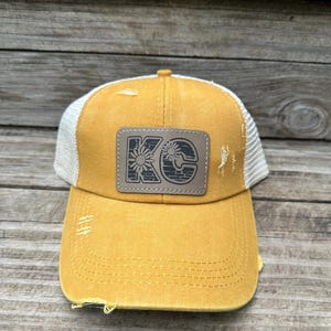 KC Sunflower Women&#39;s Criss Cross Hat, customizable hat, laser engraved hat, mesh back hat, mudding hat, kc pride sunflower hat, jeep hat