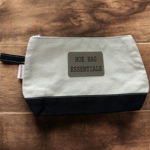 Hoe Bag Essentials Cosmetic Bag, funny cosmetic bag, funny makeup bag, unique makeup bag, canvas makeup bag, hoe bag makeup bag, funny bag