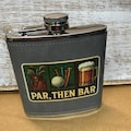 Par, Then Bar Golf Flask, Stainless Steel Leatherette, 6oz