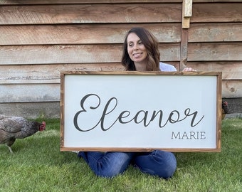 Personalized Baby Name Wood Sign, Custom Name for Nursery, Baby's Room , Boys Room , Girls Room Framed