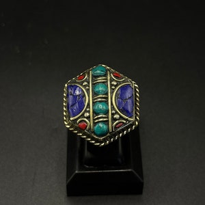 Vintage silver plated Nepalese ring