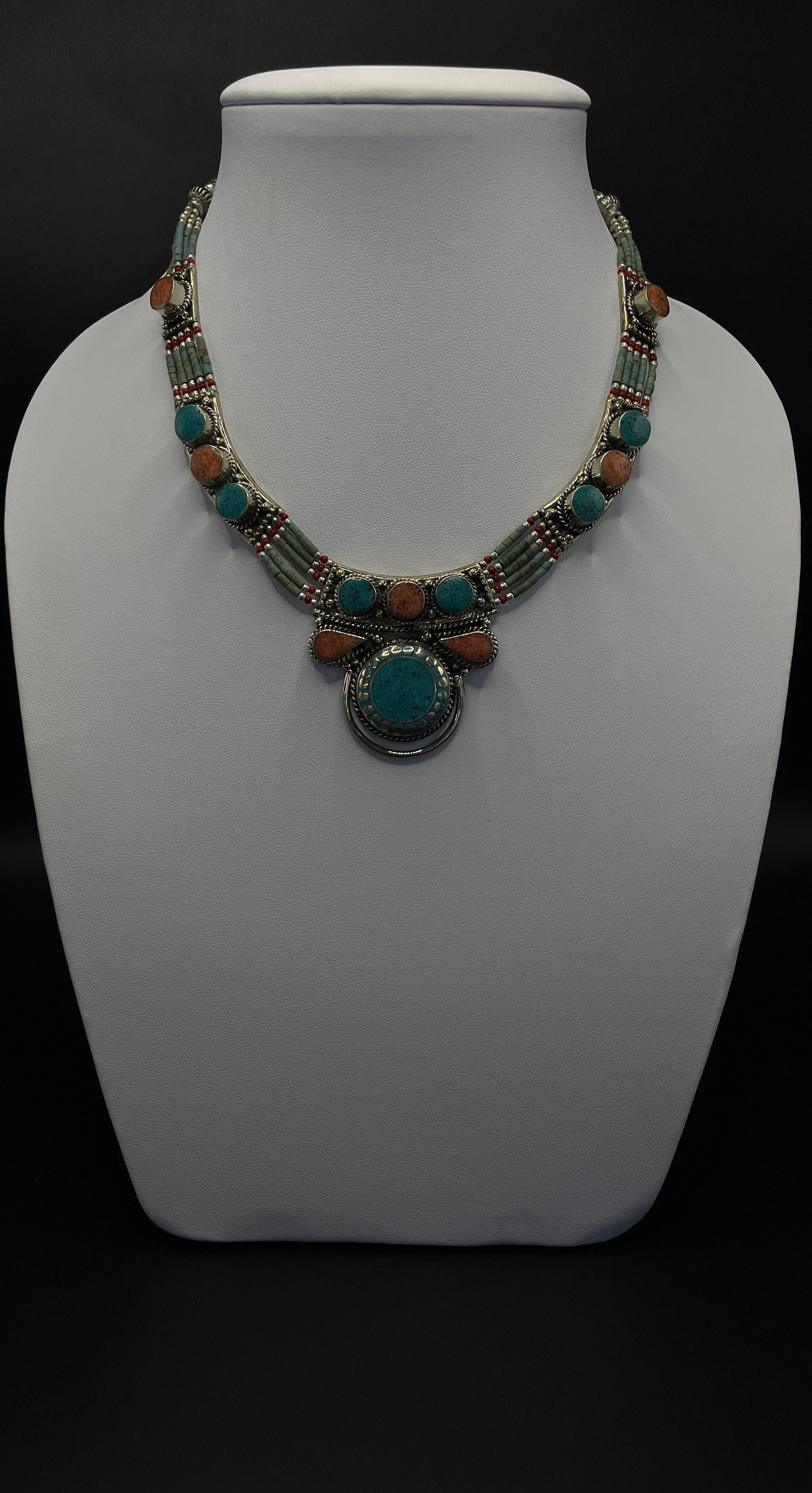 【a-70】　Old new Tibetan style necklace Vintage Tibetan Necklace – World Woven