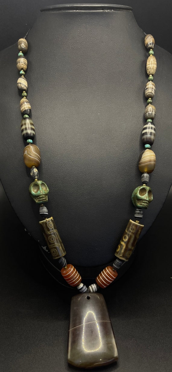 Vintage unique Tibetan Nepalese beaded necklace