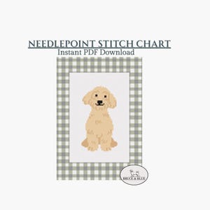 Golden Doodle: Patrón de bordado para perro, plantilla de puntada/gráfico digital (descarga en PDF)
