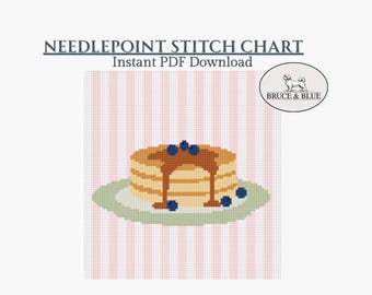 Crêpe : motif de toile brodé, modèle de point | Tableau numérique Preppy Food Télécharger le PDF