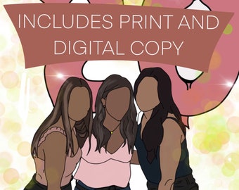 Custom Minimalistic Portrait for Couple, Family and Friend Portraits