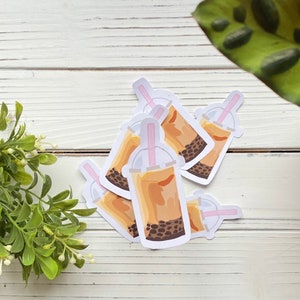 Etiqueta engomada del té de burbujas