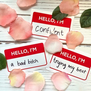 Bonjour, je suis... Nom Tag Sticker