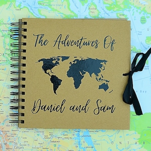 Weltkarte Sammelalbum, personalisiertes Reise-Sammelalbum, Abenteuer-Sammelalbum, Reisetagebuch, Erinnerung-Sammelalbum, Familienurlaub-Fotoalbum