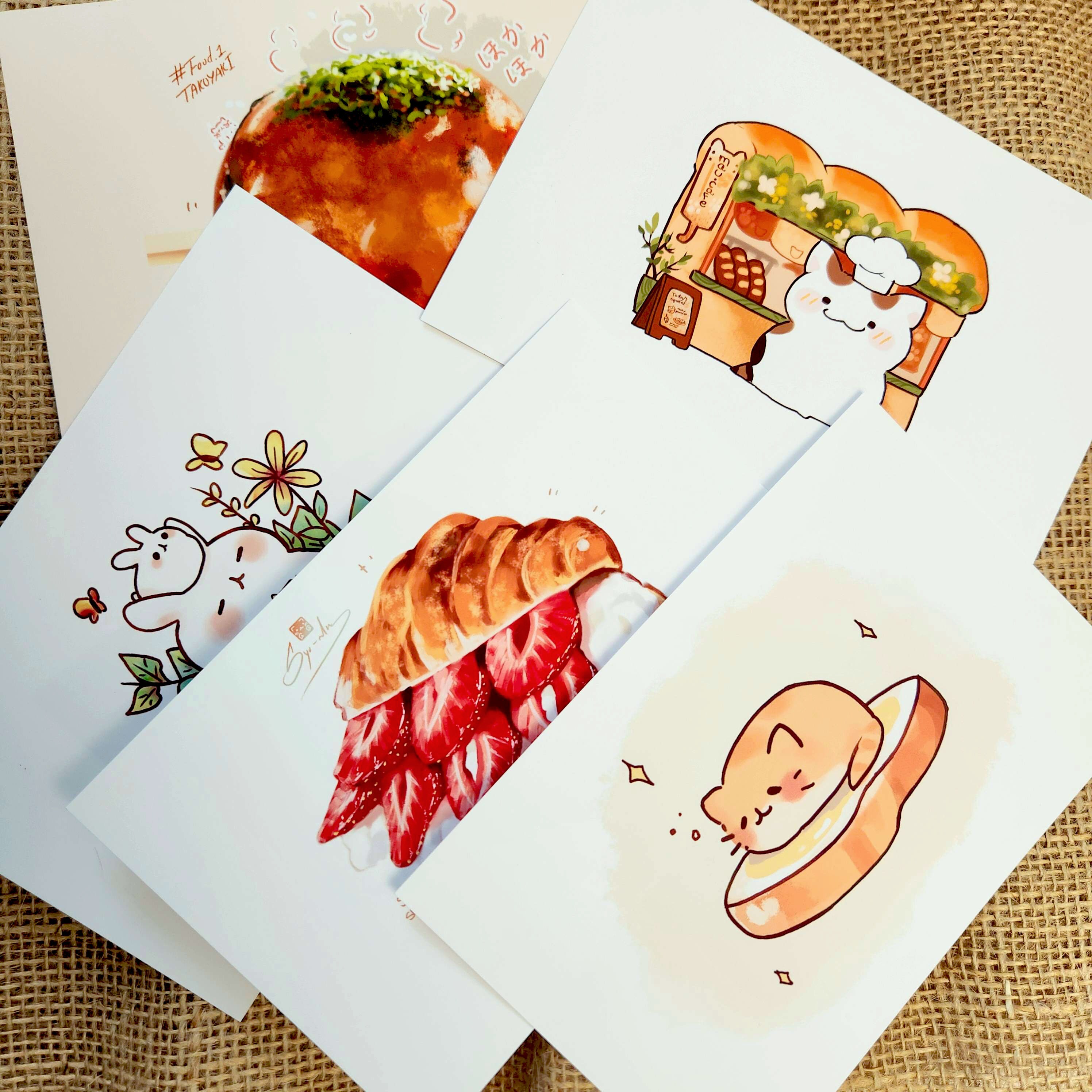 3pcs Kawaii Flowers Vintage Stamp Gourmet food Stickers Aesthetic Deco  Stationery Scrapbooking Stickers In Notebook