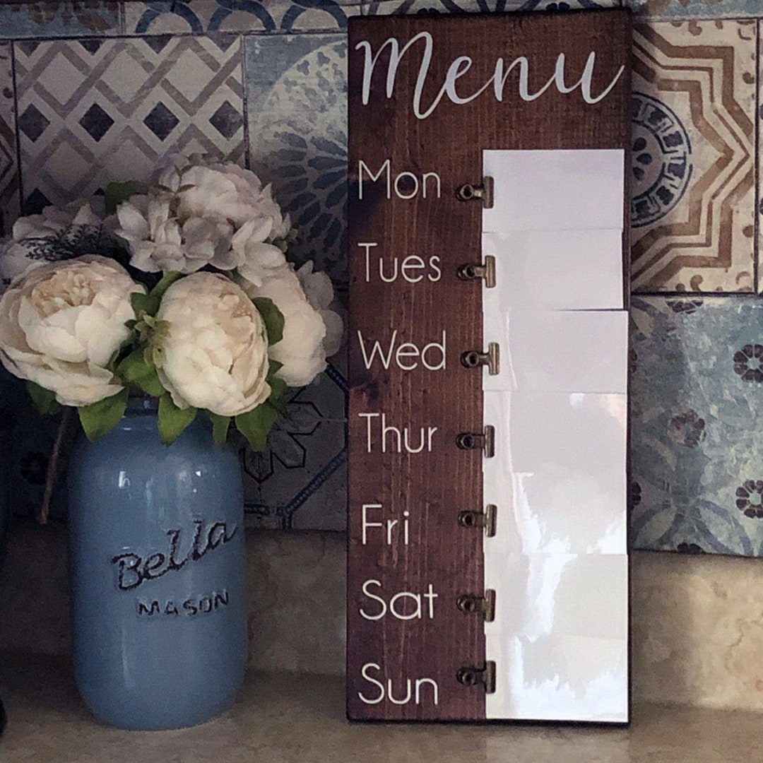 Handmade Wood Menu, Weekly Meal Prep, What’s for Dinner Planning Sign ...