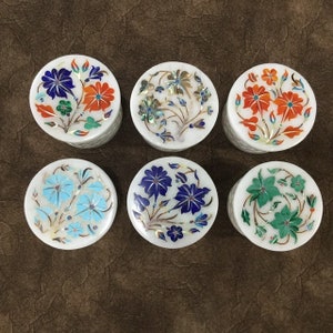 Tea Light Holder with Marble Inlay Box