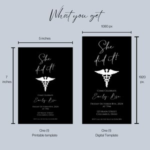 digital and printable graduation invitation for nurses